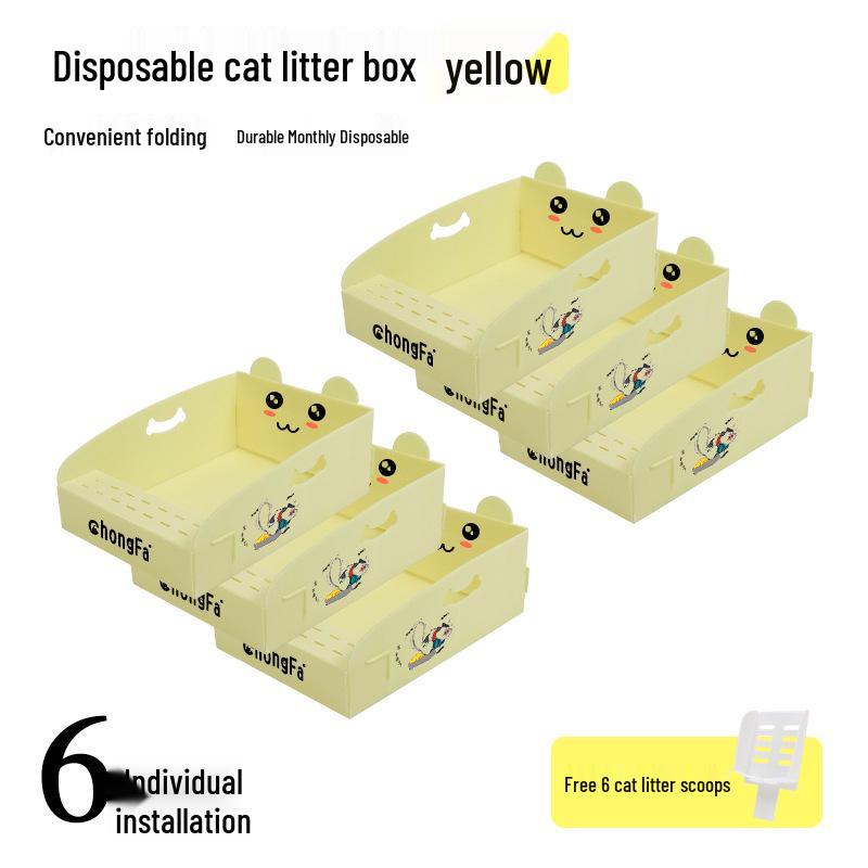 Super Large Foldable Disposable Cat Litter Box - Leak-Proof Outdoor Travel Toilet