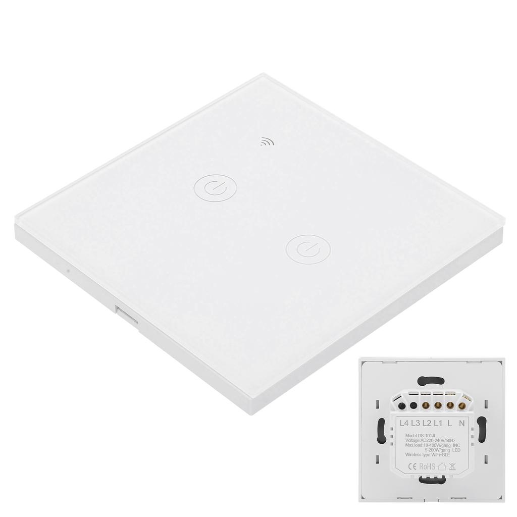 Smart Light Switch Touch Panel ABS Universal for Single Zero Fire Wire 220‑240VAC2 Way Wifi