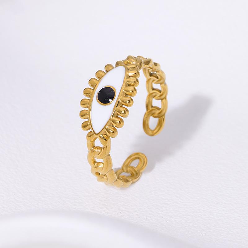 18K Gold Plated Stainless Steel Open Ring: Simple, Versatile, Niche Design, Colorfast Titanium Steel