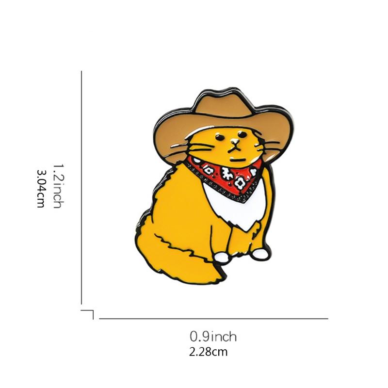Cute Cartoon Humor Cowboy for Cat Style Brooch Children's Day Gift Western Cowboy for Cat Style Badge Funny Backpack Acc
