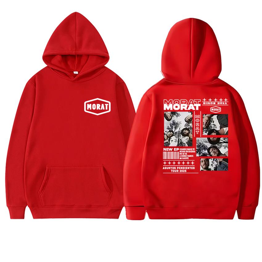 New in Morat Band world Tour 2025 Graphics printed Hoodies Unisex vintage hip hop streetwear Men women Fleece Casual pullovers
