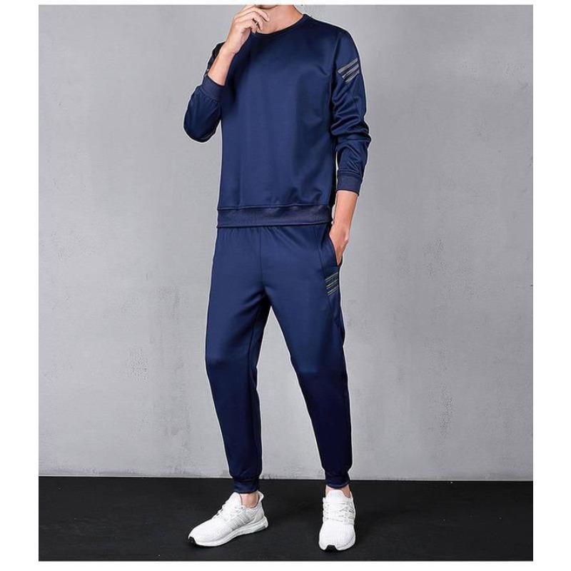 Teen Men's Casual Sports Suit Large Size Three Pairs Carrying Crew Neck Sweater Men's Long Sleeves Pants