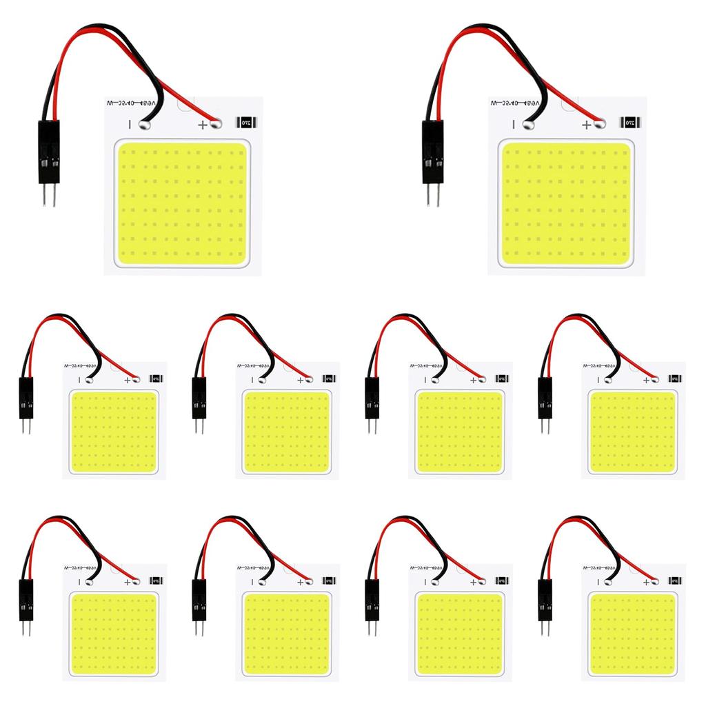 ALOPEE 10 Pack White 300 Room COB 48-SMD DC LED Light for Car
