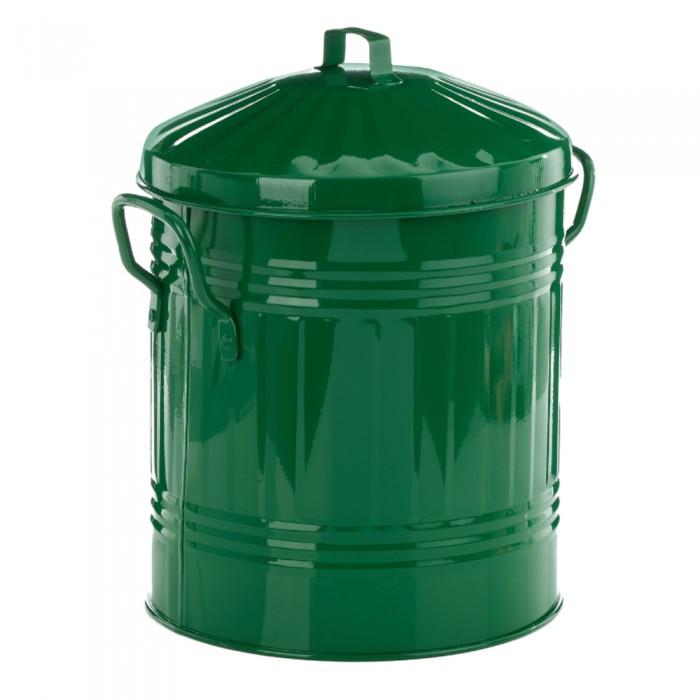 Leecroft Metal Mini Bin Green 12 X 10''