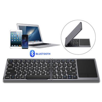 Russia/Spain Rechargeable Bluetooth Foldable Keyboard with Touchpad  Tablet Wireless Folding Keyboard for IOS/Android/Windows