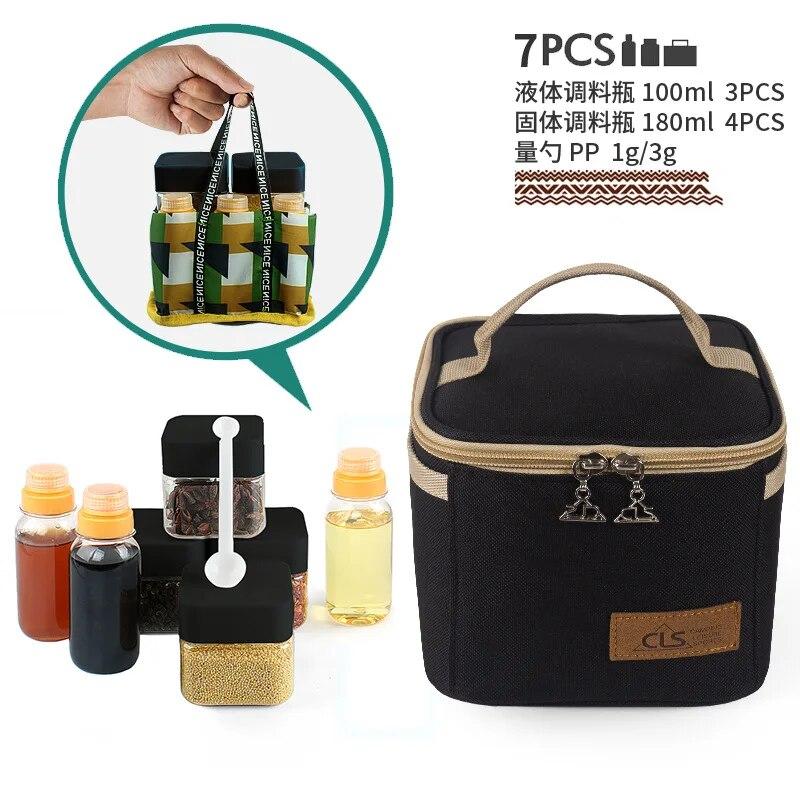 6pcs/Set Spice Sauce Condiment Bottle BBQ Camping Outdoor Picnic Pepper Jar Ketchup Seasoning Pot Container Kitchen Tool Portabl