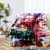 Demon Slayer Theme Printed Blanket - Perfect for Couch, Bed, Travel & Outdoor Use | Machine Washable, Cozy & Durable.