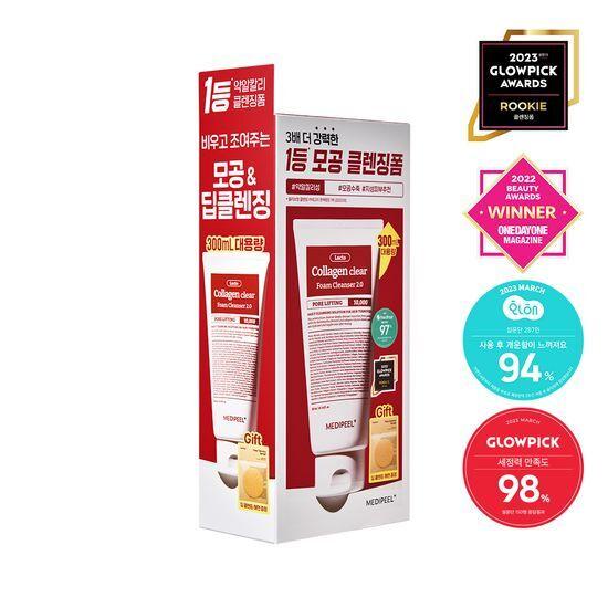 MEDI-PEEL Red Lacto Collagen Clear Foam 2.0 300ml Plan (+ Deep Sponge)