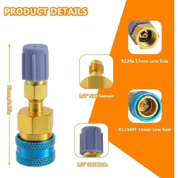 Quick Couplers Kit To R134a High/Low Side Quick Coupler Hose Fitting Connectors