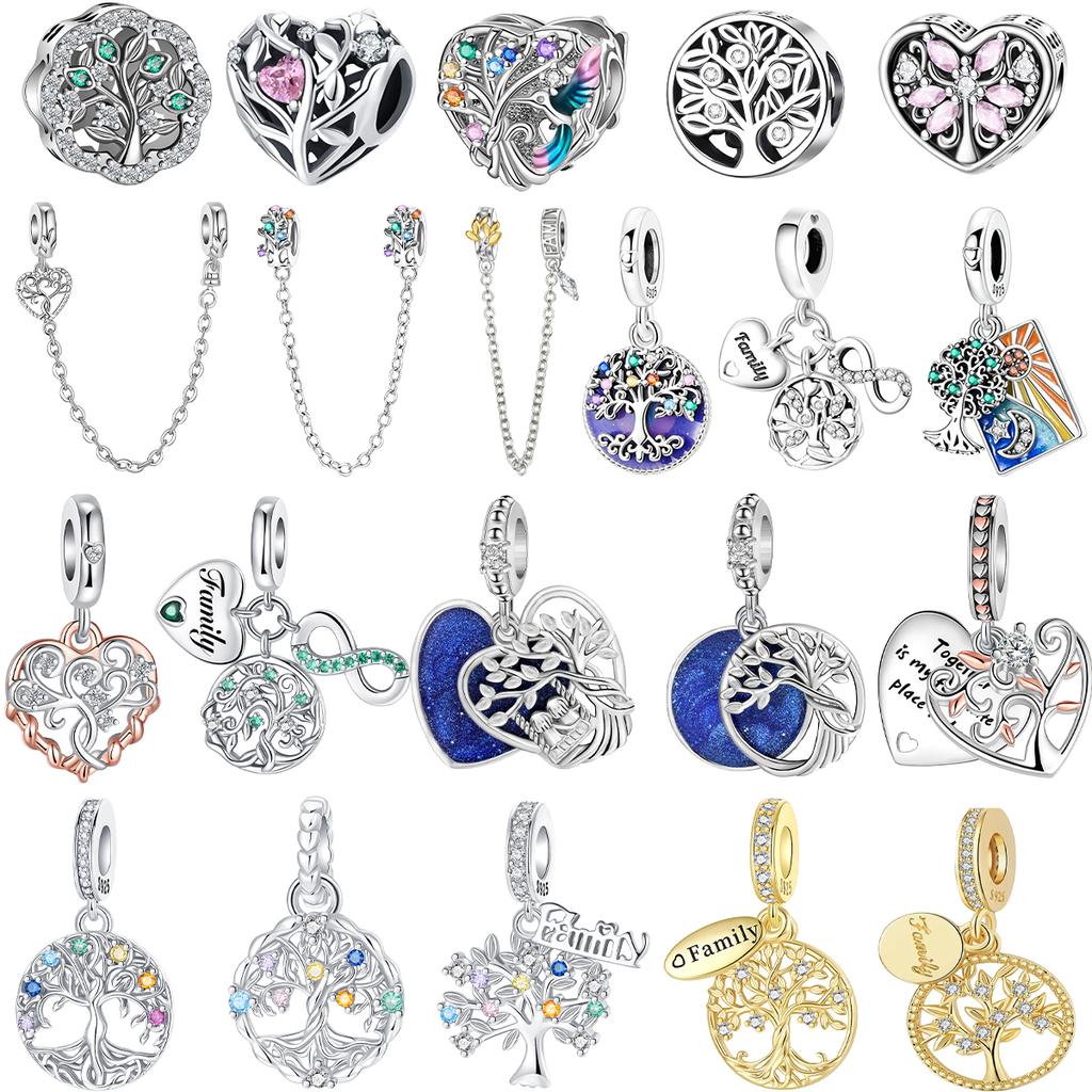 Original Metal Lucky Tree Of Life Charms Love Beads Safety Chain Pendants Fit Bangle Necklace Make your own Accessory Gift Elegant Fashion Beautiful