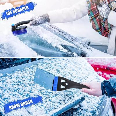 3 In 1 Retractable Car Snow Shovel Ice Scraper Durable ABS Non-Electric Perfect For Winter Defrosting Snow Removal Cars Scraping