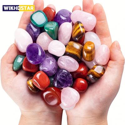 100g/Beutel Natürliche Trommelsteine und Mischfarben Kristalle Bulk - Sortierte Trommelpolierte Steine Felsen Edelsteine für Zuhause