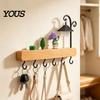 Space Saving Organizer for Keys Key Holder with 6 Hooks, Solid Wood Entryway Rack, Wall No Drill Rack Mounted Hook Pet Leashes And Hats Nail