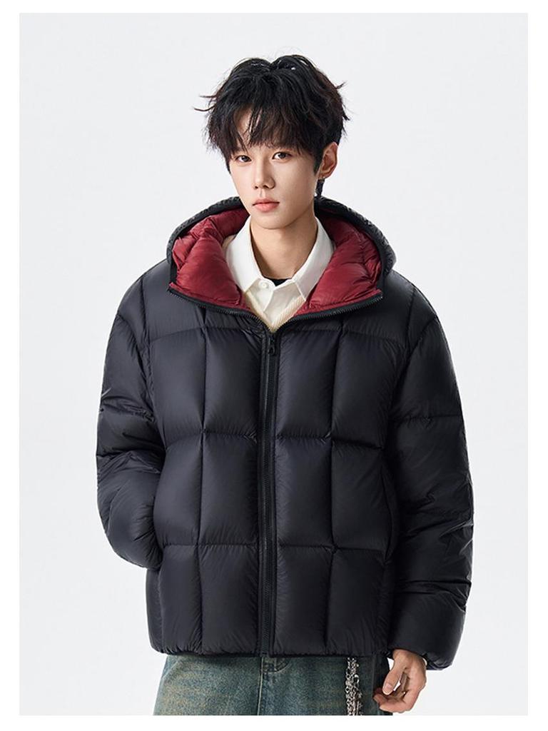 Men's and Women's Winter Contrast Color Thick Down Jacket - Fashionable, Warm, and Casual Style