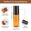 5-50pcs 1ml 2ml 3ml 5ml 10ml Glass Roll On Bottles For Essential Oils Amber Refillable Glass Roller Metal Oil Vials Mini Bottle