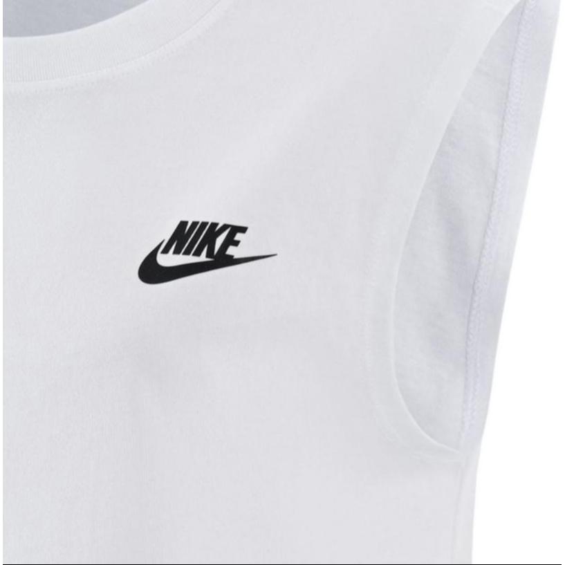 Nike Sportswear Solid Logo Sleeveless Crew Neck Tank Top Women Tops White FB8226-100
