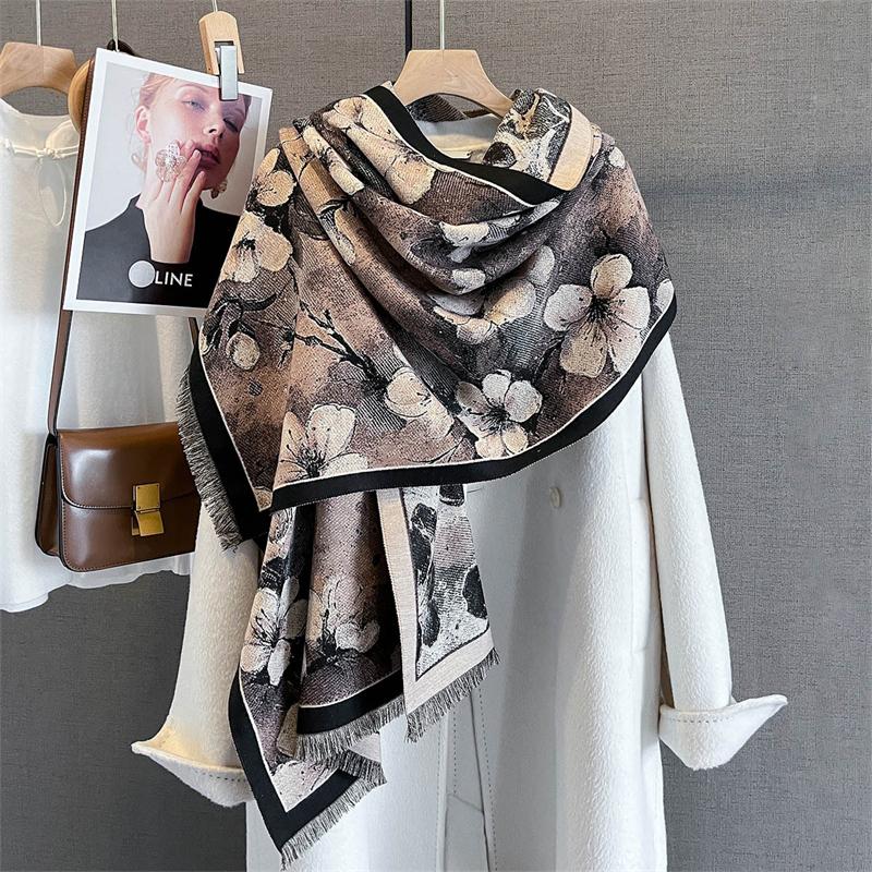 Neu Winter Schal Schals Wrap Design Kaschmir Schal Frauen Warme Mode Pashmina Femal Poncho Halstuch Echarpe Bandana