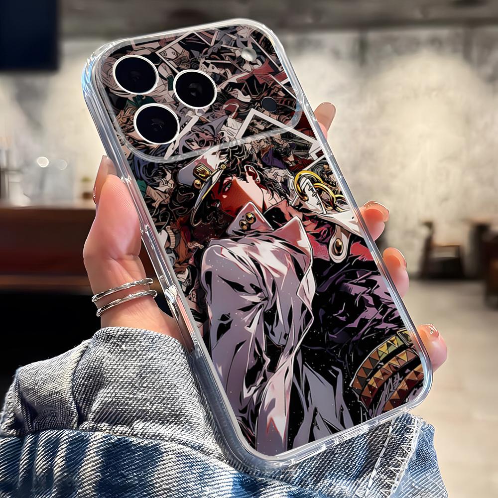 Anime JoJo Bizarre Adventure Phone Case For IPhone 17 16 Pro Max 15 14 13 11 12 Mini Xs X Xr 7 8 Plus Se Transparent Cover