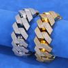 Thick Heavy 15mm Two Rows Prong Setting Cuban Link Chain Iced Out Hip Hop White/18k Gold Plated Necklace Jewelry Women Men Gifts