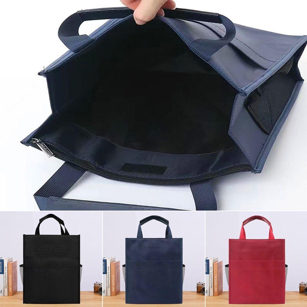 

Пилонепроникна сумка для документів Сумка для зберігання канцелярських товарів великої місткості Портативна сумка для файлів Офісне приладдя чорний