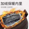 Winter fleece thickened waterproof leather snow boots casual warm cotton non-slip and wear-resistant heel
