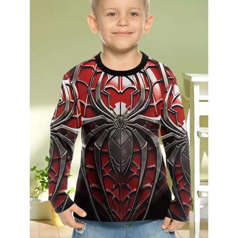 Kinderbekleidung Jungen T-Shirt Langarm Cooles Gamepad Muster 3D Druck Kinder Frühling Herbst Kleidung Neuheit Jungen Kleidung O-Ausschnitt Oberteile