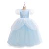 European and American Cinderella Princess Dress - Girls' Puff Sleeve Frozen Elsa Cosplay Costume for Festivals