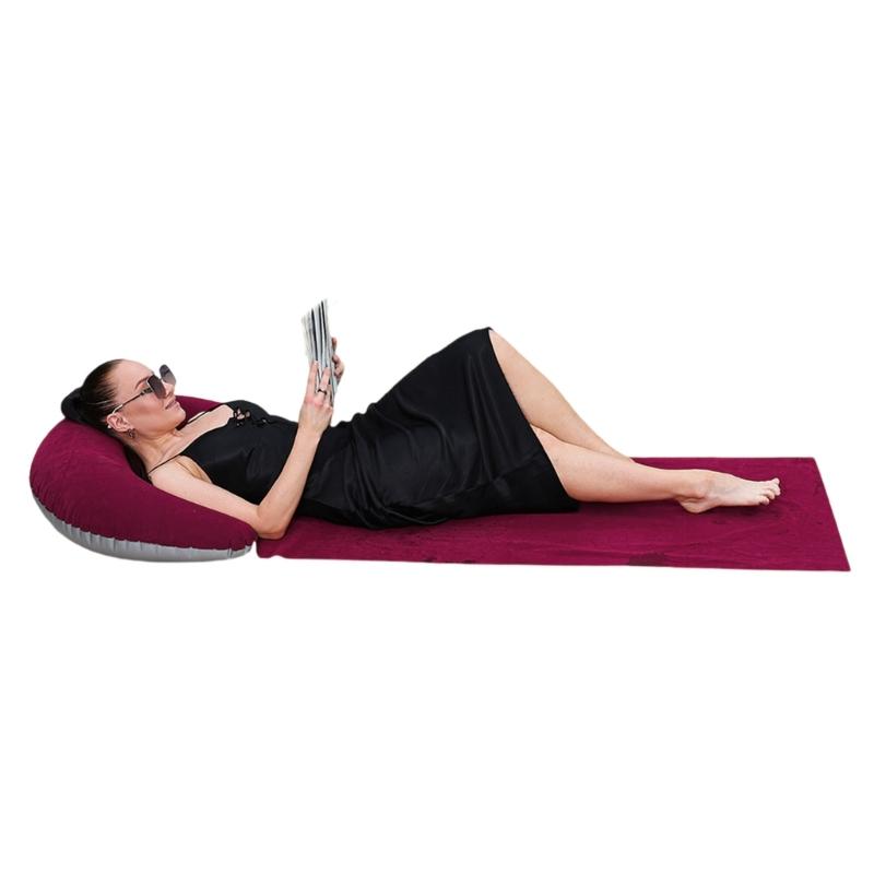 Portable Back Pillow Cushions Chair Easy Transport Blanket Quick Inflation Air Bed Travel Mattress for Pools party