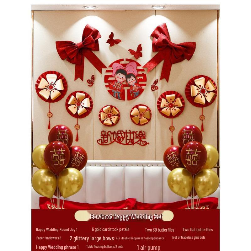 Wedding Bunting Décor Set for Bride and Groom's Room and Living Room Background