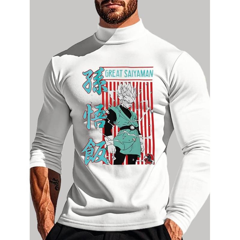 

Dragon Balls Men s V-Neck Long Sleeve T-Shirt, Breathable Cotton, Vacation & Casual Gatherings XXL