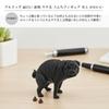 Silberfarbene Stil Pug Hund Lustige Figur mit 2 Kacke Innen Mini & Figur, Teile, Dekor, (Bulldog Schwarz)