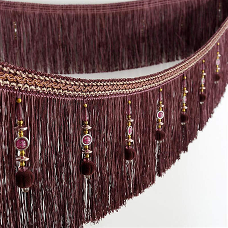 2/4/6 Meter European Style Tassel Beaded Curtain Fringe Sewing Trim DIY Sofa Curtain Trim Tassel Edge Decor Accessories 16-20cm