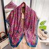 110cm Large Shawl Silk Square Scarf for Women Luxury Print Hijab Bandana Muslim Headband Wrap Beach Stoles Foulard Echarpe
