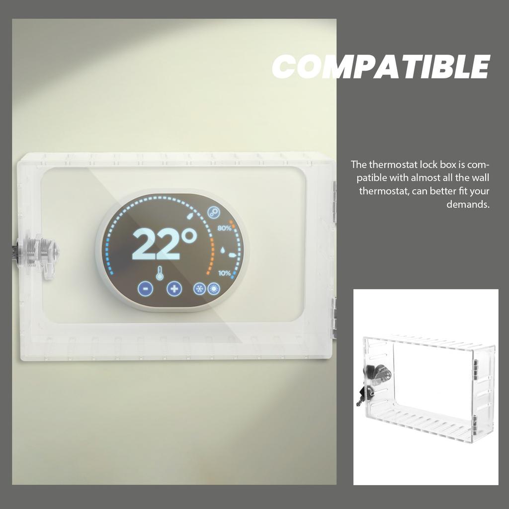Sturdy Transparent Thermostat Guard Lock Box for Wall Mounted Thermostats Compatible with Most Models Easy Visibility Secure