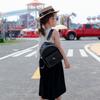 Fashionable Korean Vintage Children Backpack Charming Girls Pu Lightweight Princess Bag