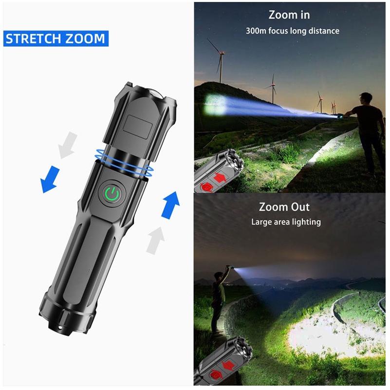 Outdoor Handheld Flashlight Small Strong Light Portable Outdoor Rechargeable Super Bright Work Light