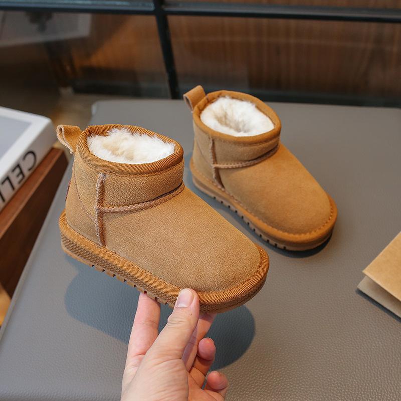 New Winter Boys and Girls Plus Velvet Thick Waterproof Non-slip Comfortable Soft-soled Cotton Boots