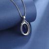 925 Sterling Silver Retro Fashion Blue Zircon Full Diamond Necklace Party Birthday Anniversary Wedding Gift