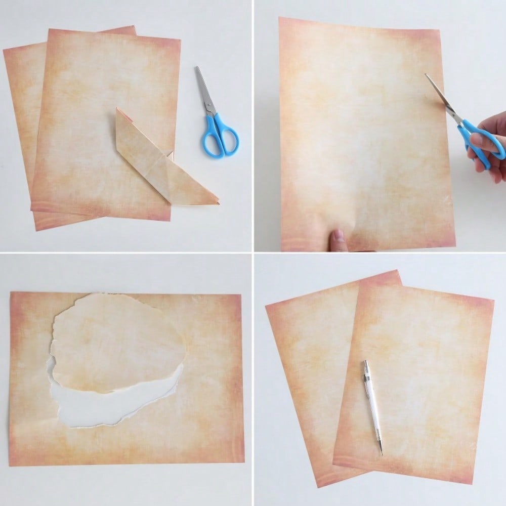 20 Sheets Vintage Parchment Paper - Antique Style Stationery For Inkjet & Laser Printers, Handwriting