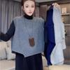 Europäisches Design unregelmäßiger kurzer Strickweste Damen Herbst Winter neue Mode lockerer vielseitiger Pullover