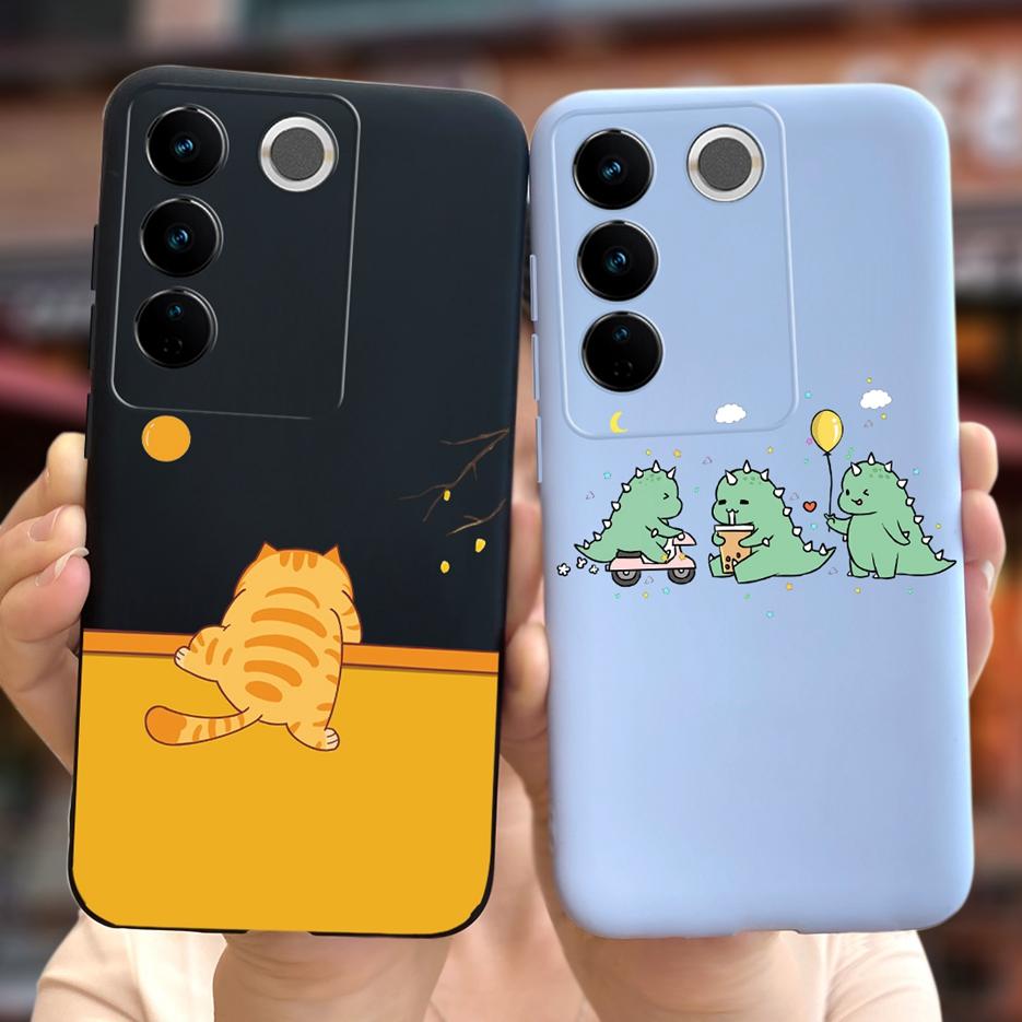 For Vivo V27 Case Vivo V27e V2237 Cute Fashion Painted Cover Soft Silicone Phone Case For Vivo V27 Pro V 27 V27e Back Cover Bags
