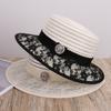Fashion spring and summer new lace rhinestone webbing decorative mesh gauze hat outdoor travel temperament elegant breathable sun hat