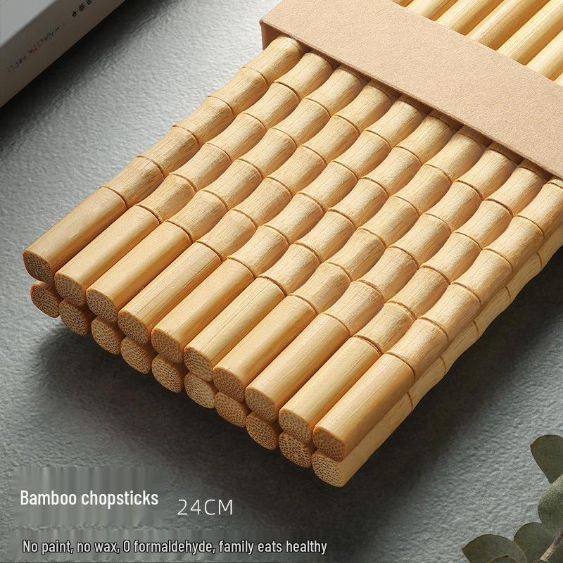 Bacchette Antibatteriche a Prova di Muffa in Bambù Nanmu - 10 Paia, Resistenti alle Alte Temperature, Allungate per Hot Pot con Logo Personalizzato