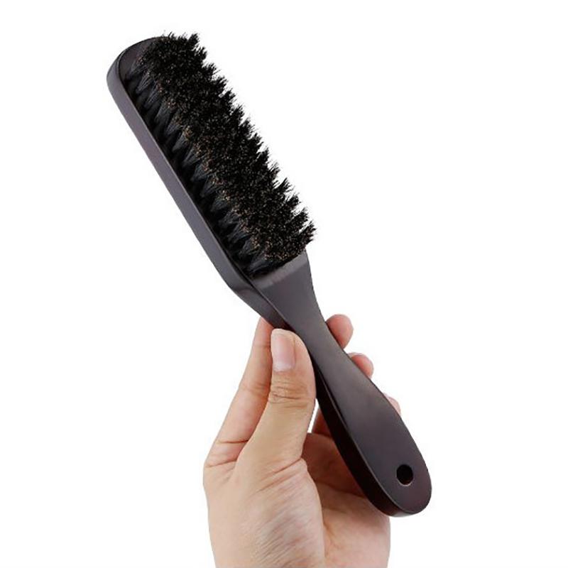 Hair Brush Wood Handle Boar Bristle Beard Comb Styling Detangling Straighten Brown Boar Bristles Massage Comb