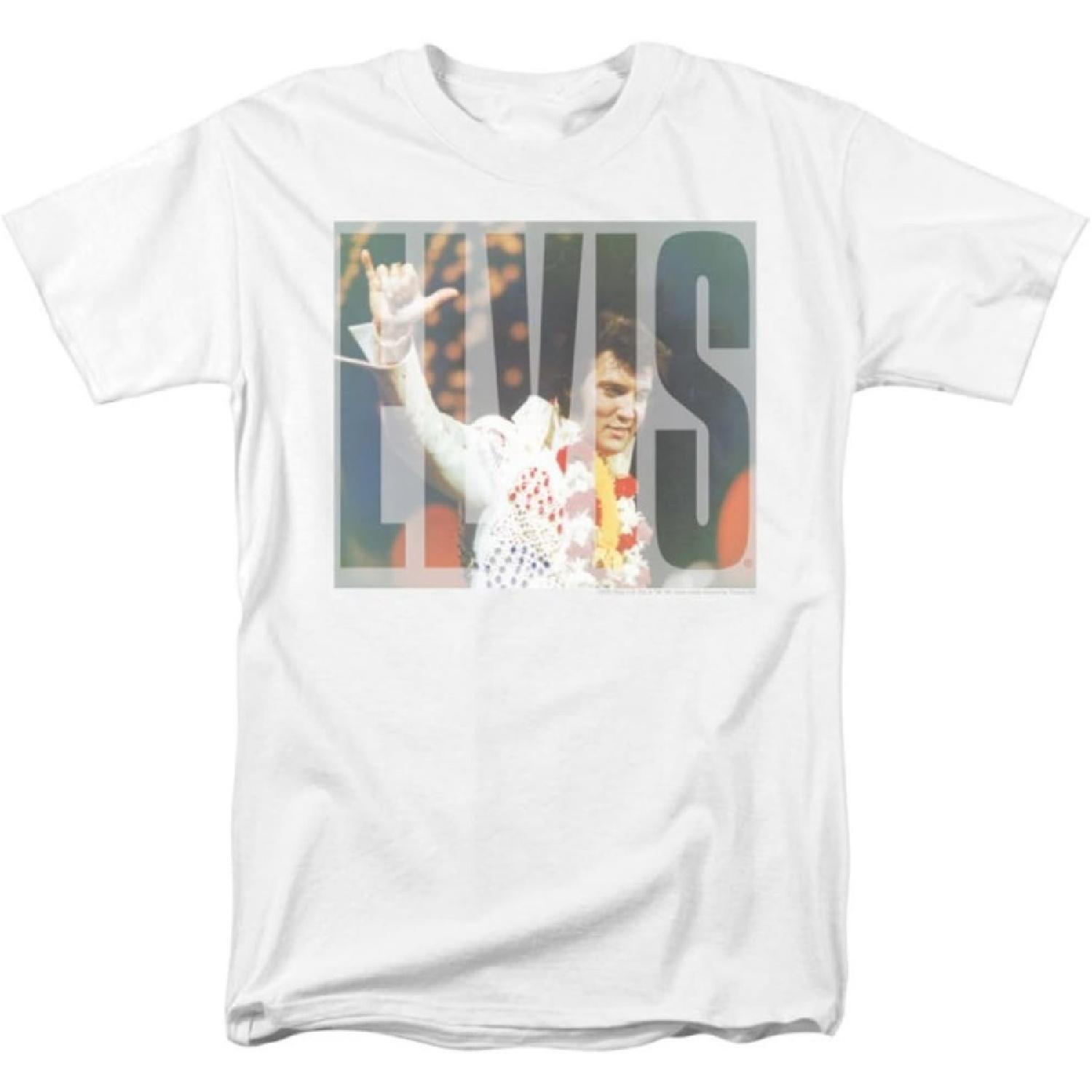 Elvis Presley - Mens Aloha Knockout T-Shirt S белый