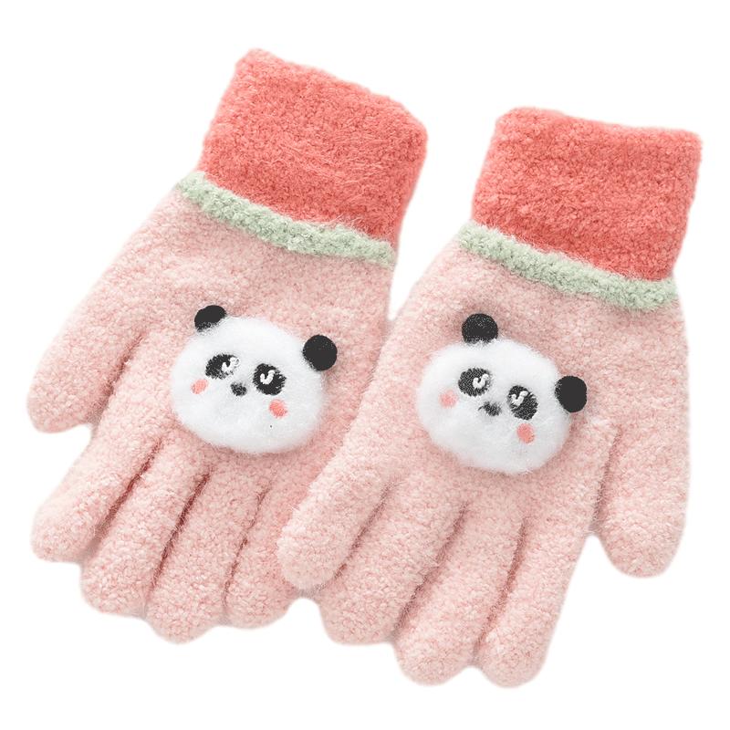 Children's Knitted Five-Finger Gloves for Outdoor Cycling