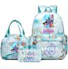 3Pcs/set Anime Demon Hunters Printed Backpack Handbag Pencil Case for Teenager Student Bookbag Schoolbag Women Large Capacity Waterproof Bag