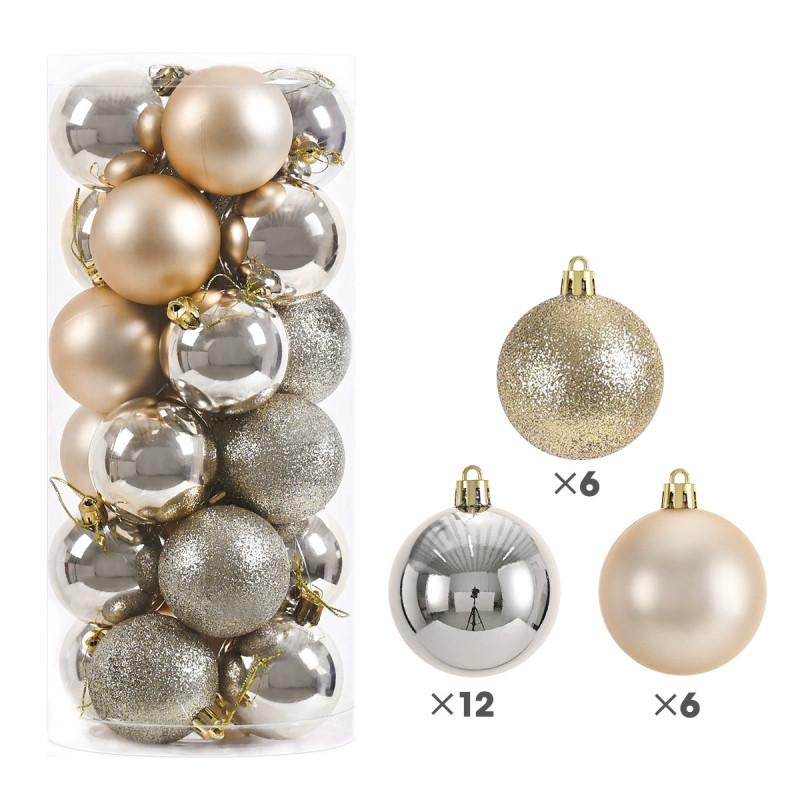 Christmas Decor Ball Set With Plastic Ornaments For Festive Tree And Home Decoration