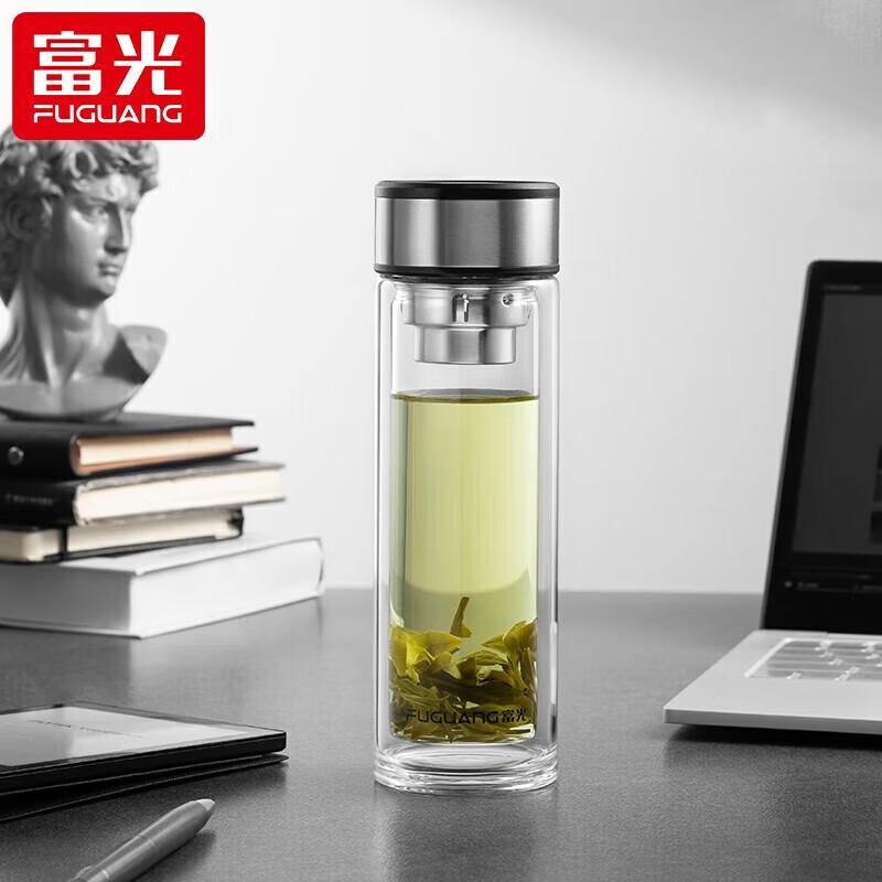 Fuguang Business Double-Layer Glass Tea Infuser Bottle 400ml