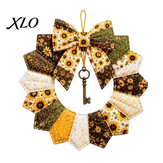 Saisonale Türdekoration Projekte DIY Patchwork Kranz Bastelset, Weihnachtsnähvorlagen, Innendekoration Bastelwerkzeuge Bauernhaus Stoffset